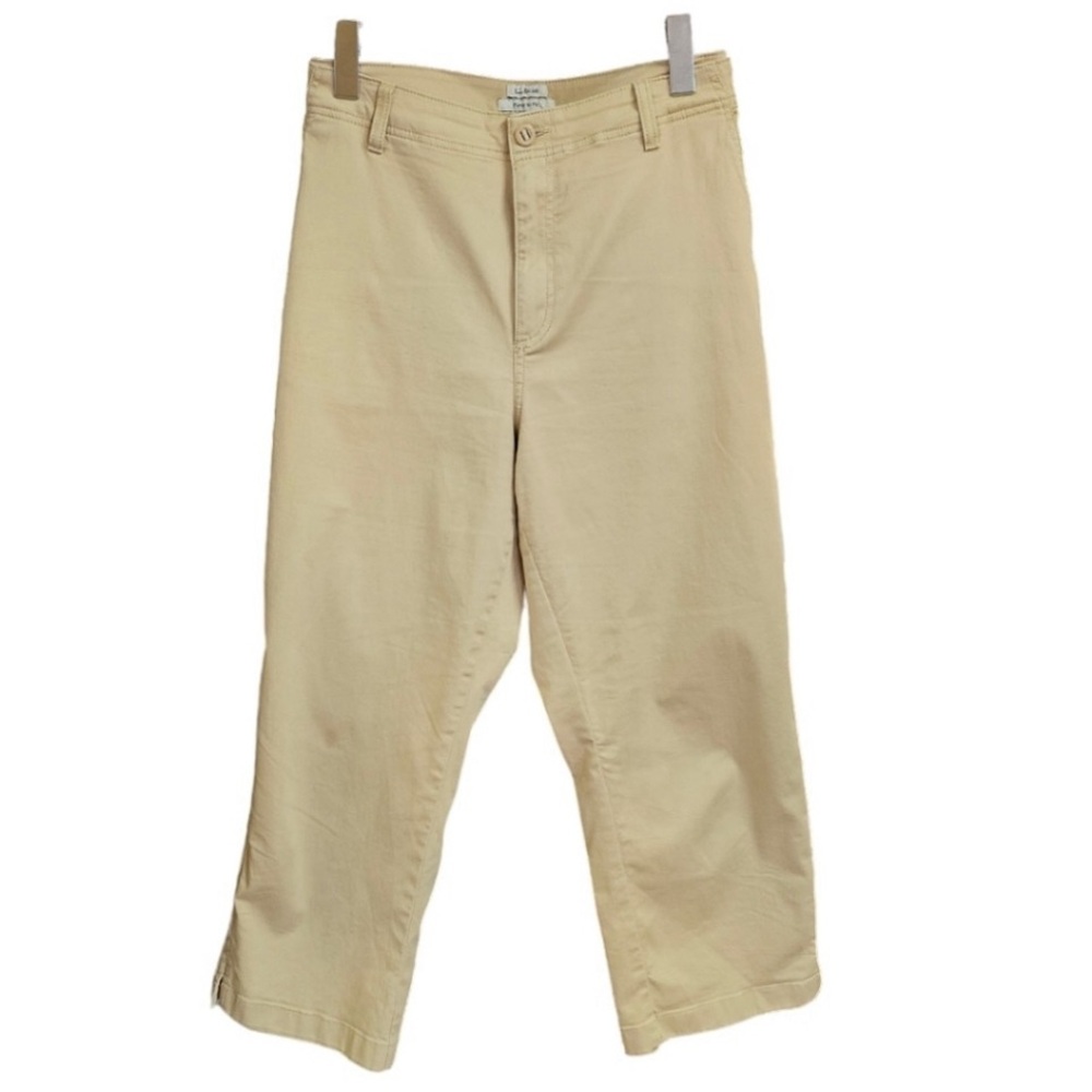 L.L. Bean Organic Cotton Tan Favorite Fit Ankle Chino Pants Plus Size 18 Stretch